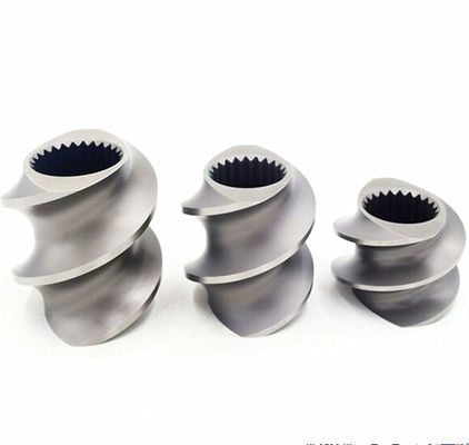 Elemento de mistura gêmeo plástico do parafuso da extrusora de parafuso que limpa com jato de areia o tratamento de superfície